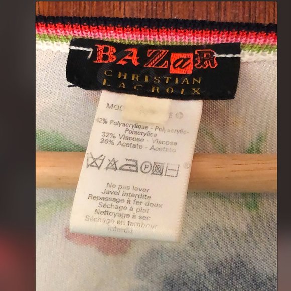 Vintage Bazar de Christian Lacroix print back knit cardigan - Picture 5 of 10